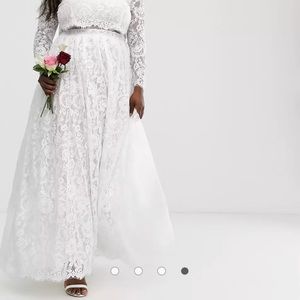ASOS Curve Grace Lace Crop Top Wedding Dress (BRAND NEW)